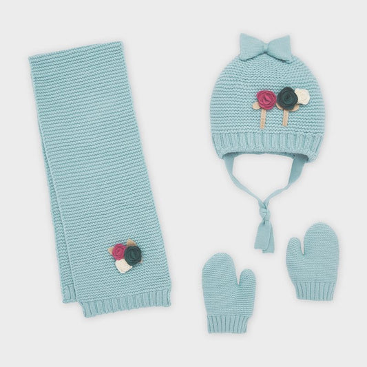 Σετ Σκούφος Κασκόλ <Br/> Λουλούδια