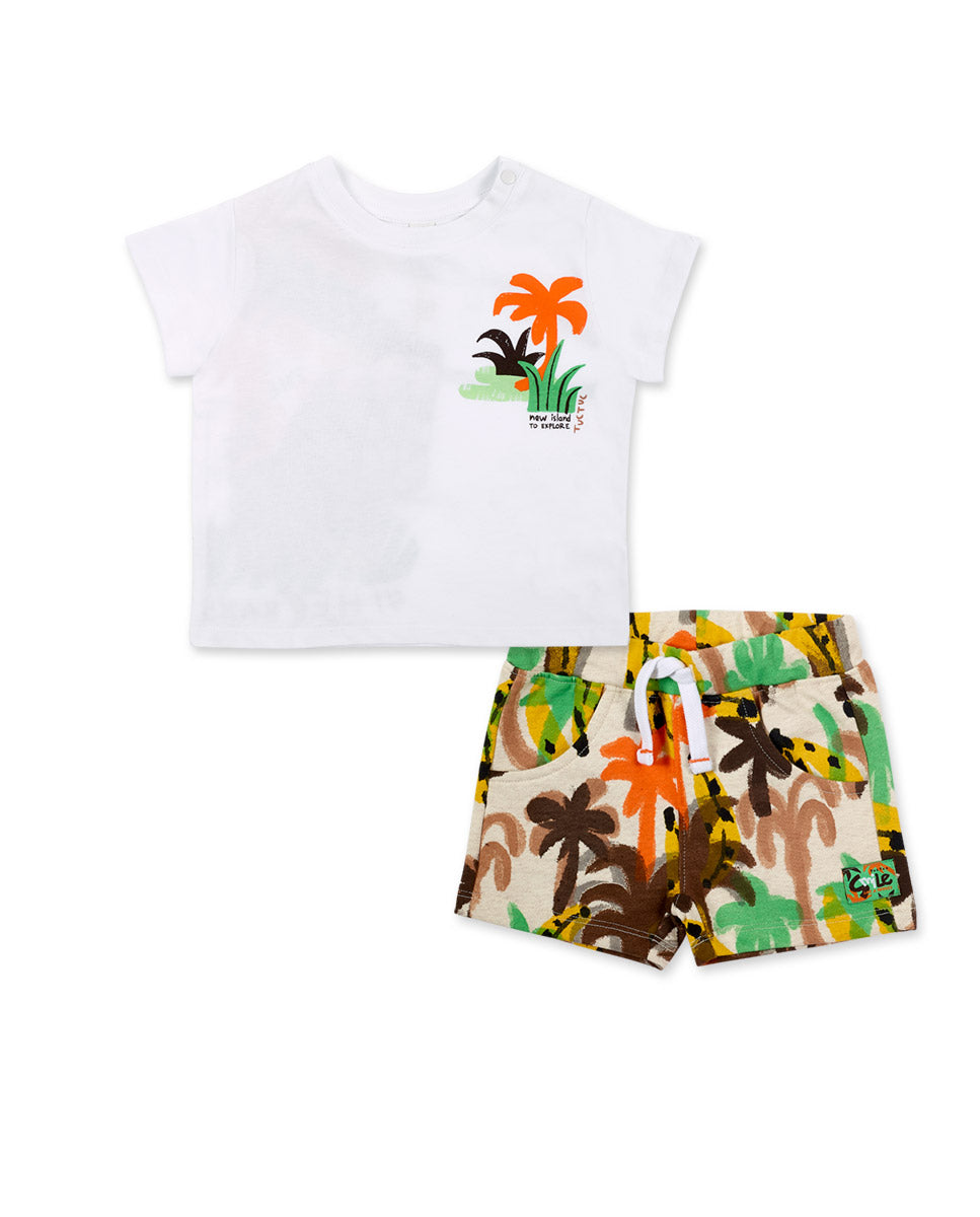 T-Shirt And Plush Bermudas