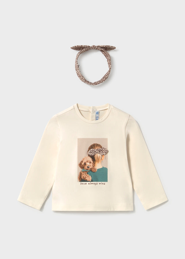 T-Shirt μακρυμάνικο με κορδέλα