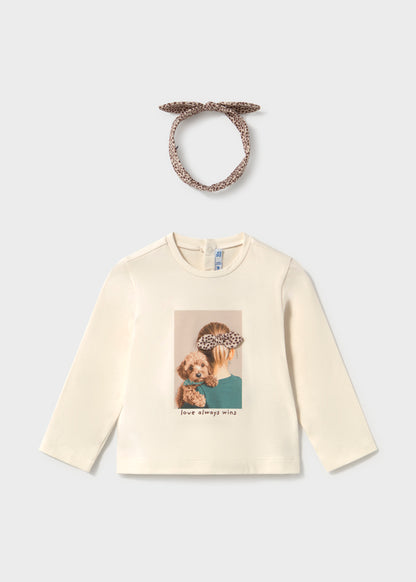 T-Shirt μακρυμάνικο με κορδέλα